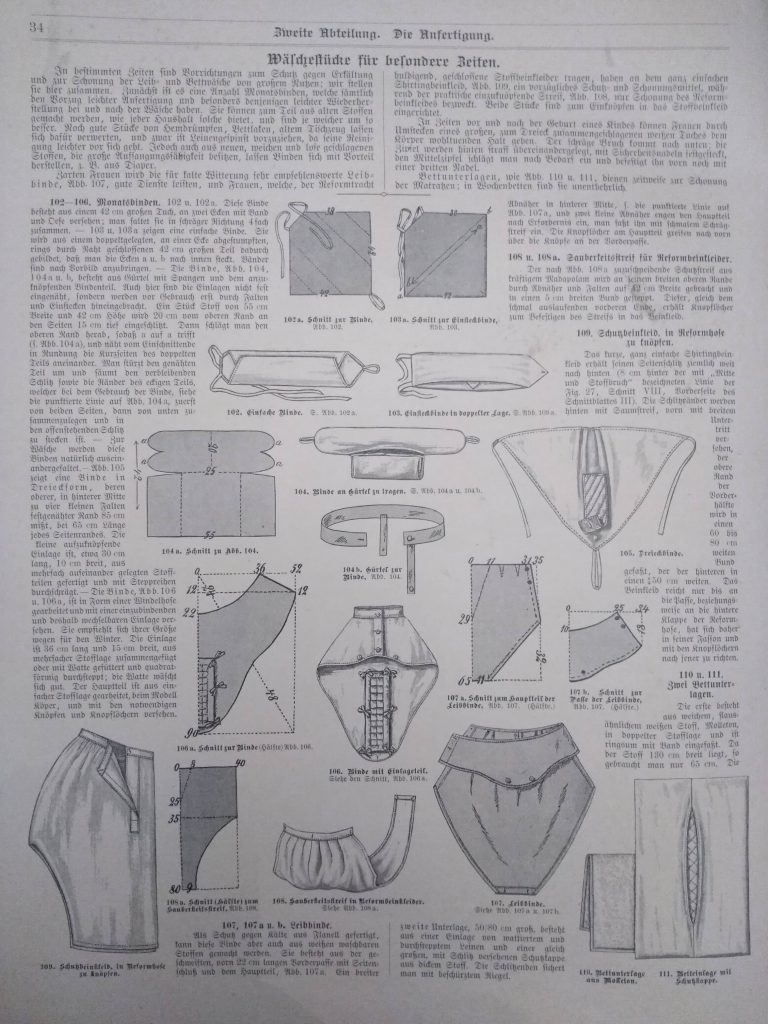 Różne typu podpasek z końca XIX wieku