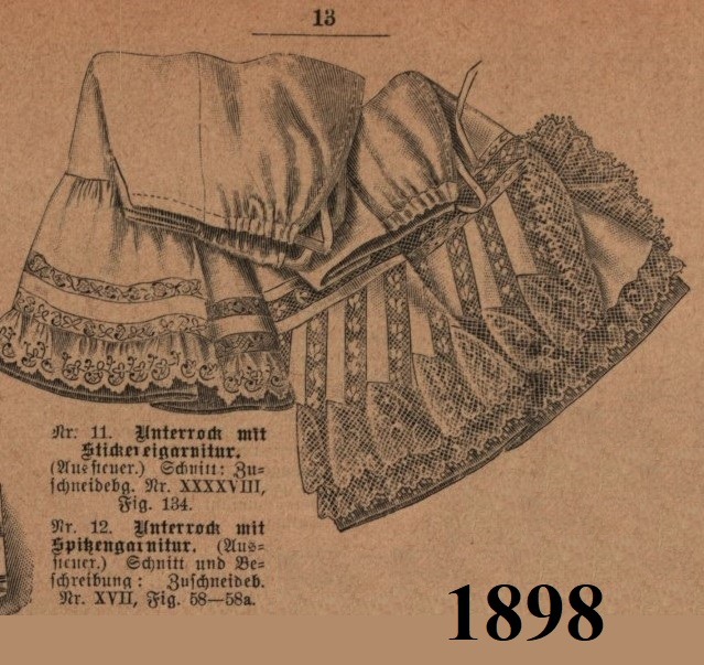1898 spódniczka spodnia z falbaną serpentine