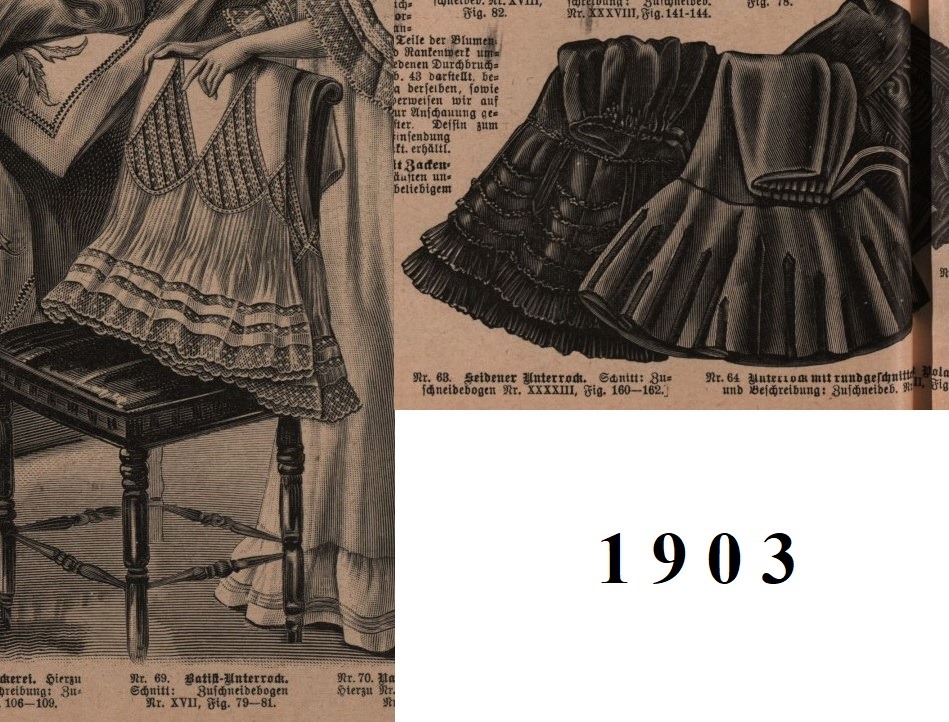 1903 petticoat with "serpentine" fluence