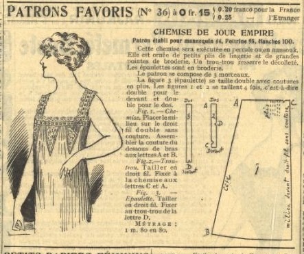1912 chemise pattern