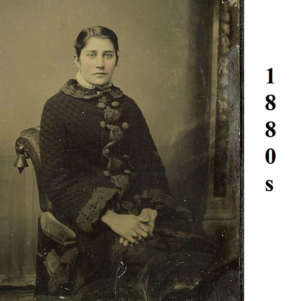 Lata 1880. zdjęcie kobiety w swetrze