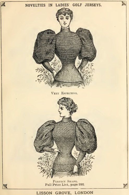 swetry z połowy lat 1890.