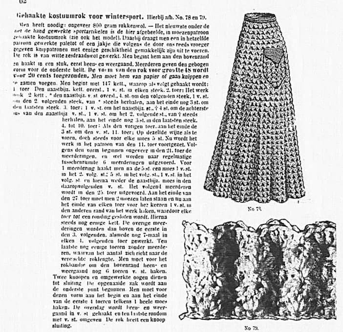 Knitting skirt 1910 - spódnica dziergana z włóczki
