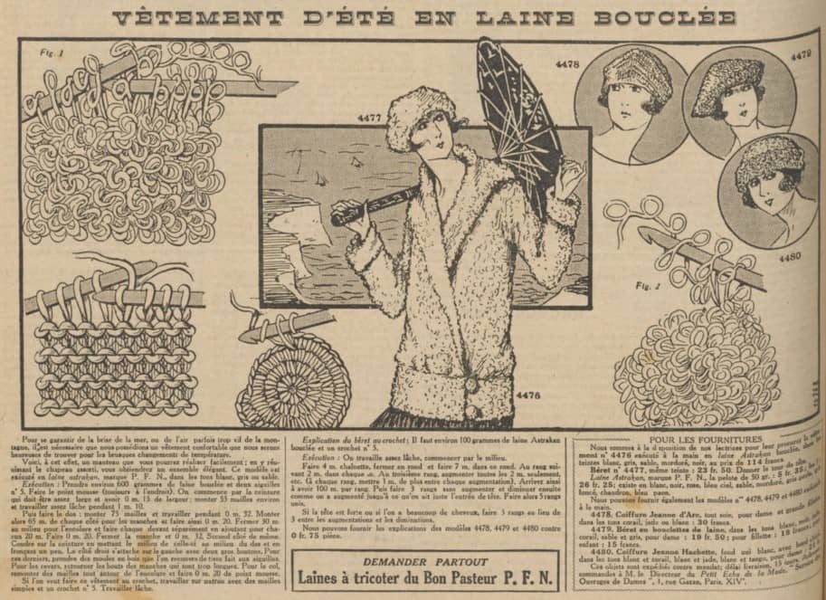 1924 berets in crochet
