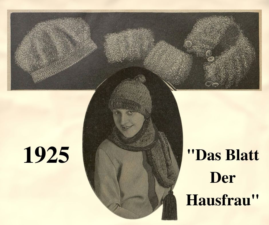 1925 włóczkowe czapki