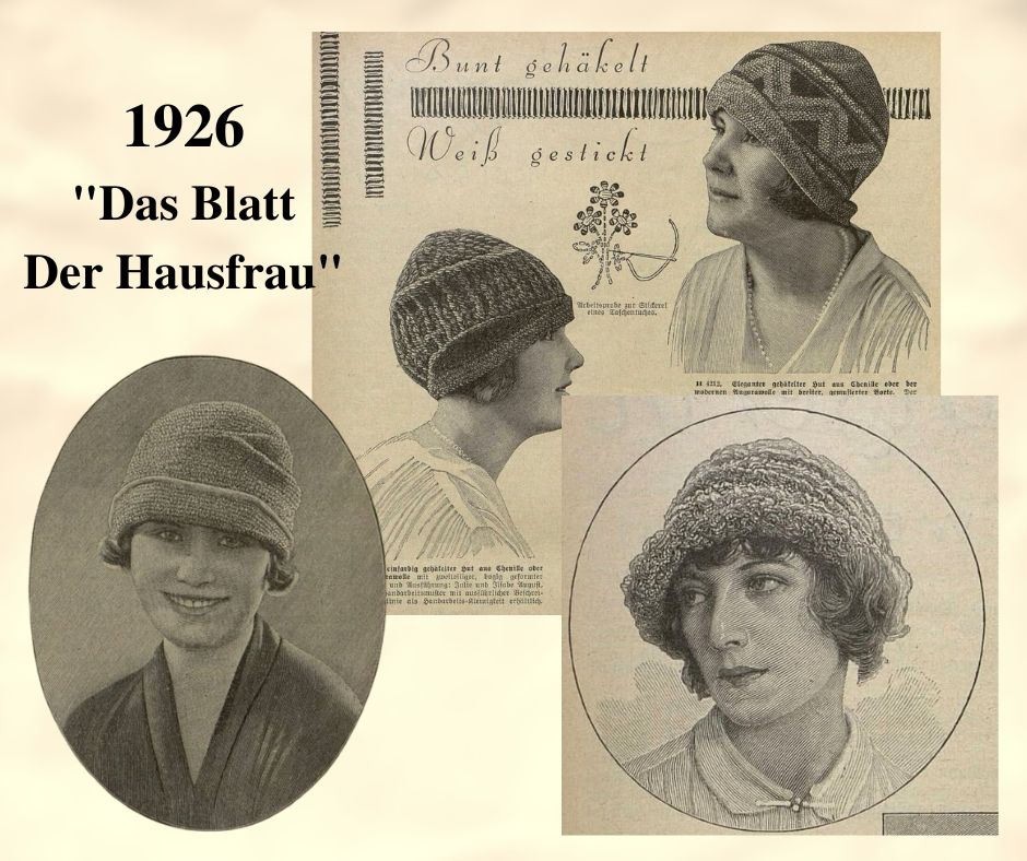 1926 szydełkowe kaski - crochet cloche-hat