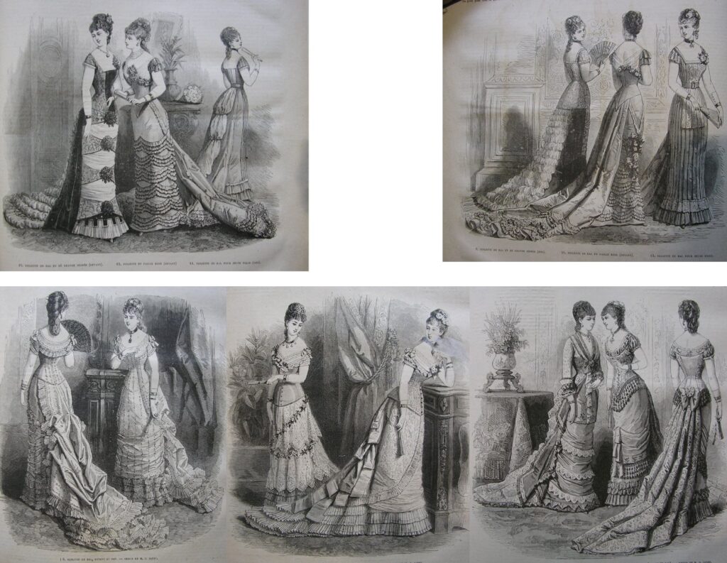 1877-1879 suknie balowe
