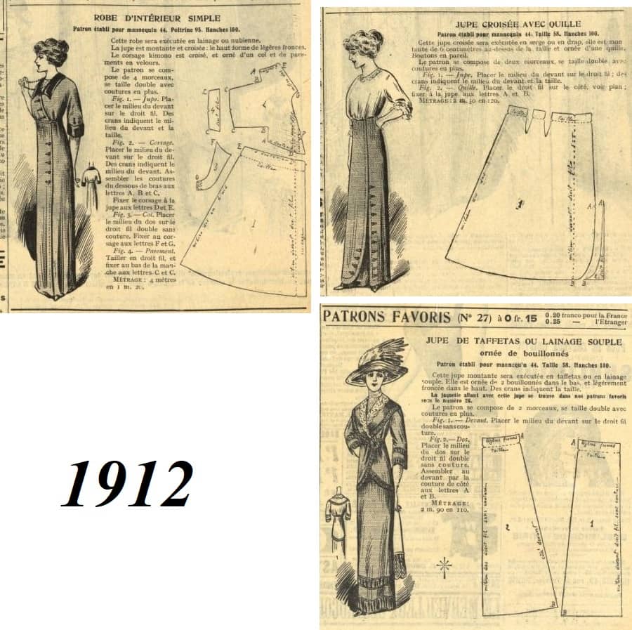 1912 skirts pattern